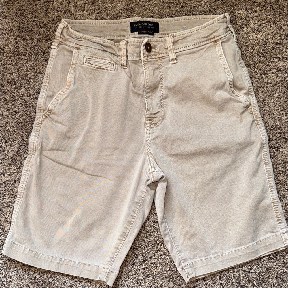 American Eagle Outfitters Men's Khaki Flat Front Shorts